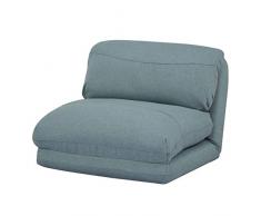 Mendler Poltrona letto pouf relax HWC-E68 trasformabile tessuto - grigio blu