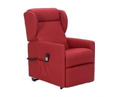 POLTRONE ITALIA Eva 2 motori Poltrona Alzapersona Relax Detraibile 19% Roller System Tipo carrozzina Larghezza 58 cm seduta micromolle antimacchia poltrona anziani Rosso