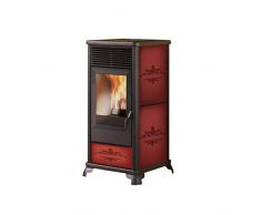 EDILKAMIN Stufa Classica 2 a Pellet Ceramica Bordeaux 808960 Italiana Camini