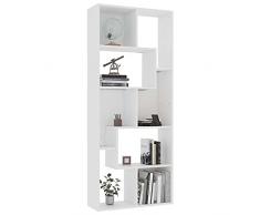Festnjght Libreria Scaffale, Porta Dvd a Colonna, Libreria Cubi, Libreria Moderna, in Truciolato 67x24x161 cm Grigia