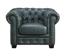 Sconosciuto Poltrona chesterfield 100% Pelle di bufalo Verderame - BRENTON