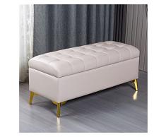 Tuklye Pouf Contenitore Ottomane Home Decor ottomano con Stoccaggio Pouf Contenitore Quadrato in Ecopelle per Soggiorno e Camera da Letto Ottomani (Color : Beige, Size : 120cm/47in)