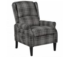 Tidyard Poltrona Reclinabile Grigio,Poltrona Relax Reclinabile in Tessuto,Poltrona Imbottita con Schienale,Poltrona Sedia Relax,Poltrona da TV,Poltrona Salotto,Sedia Poltroncina,Chaise Longue