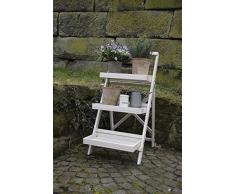 Esschert Design Piante da Balcone Scale, mensola del Fiore, Fiore Scala di Bianco, di Circa 45 cm x 73 cm x 92 cm