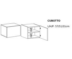 Cube 3 G Bianco Lucido e Grigio Scuro Opaco Parete Attrezzata Soggiorno Moderna