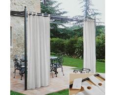 Morbidissimi – Tenda Gazebo da Esterno Idrorepellente e Resistente, Colore Bianco, Misure 140x270 cm, Dotata di Passanti e Chiusura con Bottone, 100% Made in Italy