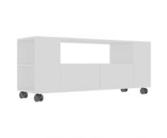 vidaXL Mobile Porta TV Armadietto Basso Buffet Arredo unità Multimediale Credenza Madia Consolle Mobiletto HiFi Bianco 120x35x48 cm in Multistrato