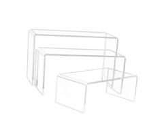 IMIKEYA 3Pz Riser Display Acrilico Trasparente Riser Quadrato Scaffale Espositore Gioielli Display Riser Scaffale Vetrina per Amiibo Funko Pop Figure Display
