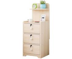 Comodino Comodino Comodino Corridoio Famiglia Tre Pompaggio con Serratura Bagno Camera da Letto Armadio Soggiorno 32.5X26X86Cm Tavolino (Color : Cherry Wood) (Ciliegio)