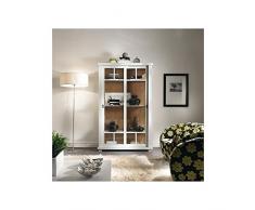 Estea Mobili - LIBRERIA DISPENSA VETRINA LEGNO MASSELLO COUNTRY DESIGN LACCATO BIANCO - 121126098329 - come foto
