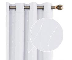 Deconovo Tende per Interni con Anelli, Tende Oscuranti per Soggiorno Moderne Termiche Isolanti, Grigio Perla, 140x240 CM (Larghezza x Altezza), 2 Pannelli