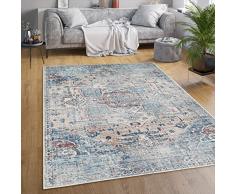 Paco Home Tappeto Salotto Moderno Soggiorno Tessuto Liscio Moderno Persiano Marocco Motivo Ornamenti Vintage Lavabile, Dimensione:60x100 cm, Colore:Multicolore 4