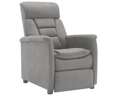 vidaXL Poltrona Reclinabile Poltroncina Divano Singolo Divanetto per Una Persona Sedia TV da Salotto Grigio Chiaro in Scamosciato
