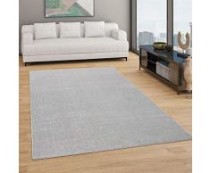 Tappeto per Soggiorno Tinta Unita Semplice e Moderno Pelo Corto, DIV. Misure e Colori, Dimensione:80x150 cm, Colore:Argento