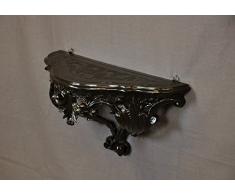 Idea Casa Mensola Consolle Nero Black Stile Barocco Luigi XVI Finto Vintage cm 20x38,5x15,5