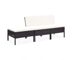 Goliraya 3 pz Set Divani da Giardino con Cuscini Divano Modulare in Rattan Set Divani da Esterno Mobili da Pranzo per Esterno Disponibile in Tanti Colori Diversi