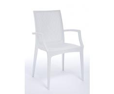GRAND SOLEIL S6625B Bistrot Greenpol Sedia impilabile, in polimeri riciclati, 53.5 x 57 x 89 cm, Bianco