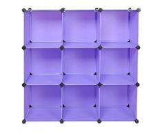 Armadio/Libreria/Armadietto a muro per corridoio a 9 scomparti senza viti, colore: viola/lillà