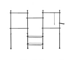 SoBuy KLS04-SCH Cabina armadio componibile da angolare organizzazione guardaroba, Altezza :200-270 cm