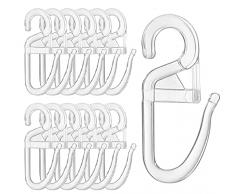 120 Pezzi Ganci Tende con Occhielli, Ganci per Anelli Tenda di Ø 6 Mm, Gancio di Chiusura della Tenda, Ganci Plastiche per Tende Trasparente, Accessori Tende ad Anelli, per Binari e Aste per Tende