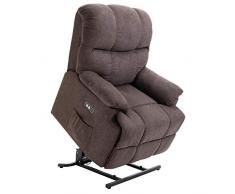 homcom Poltrona Relax Elettrica e Alzapersona, Poltrona Reclinabile con Alzata Assistita, Marrone, 80x97x104cm