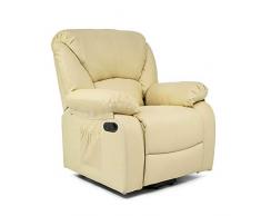 ECODE - Poltrona massaggiante Relax Monaco, 10 vibromotori a onda inclinabile a 160°, funzione riscaldamento, programmi automatici, A ++, ECO-8590 B (Beige)