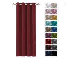 Deconovo Tende Oscuranti Termiche Isolanti con Occhielli Moderne per Finestre Soggiorno Interni 140x280cm Rosso