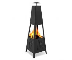 MaxxGarden - Camino da giardino a piramide con camino rilassante - Camino da patio resistente alle intemperie - Camino da esterno per terrazza, giardino e campeggio - Stufa da patio 35 x 35 x 100 cm