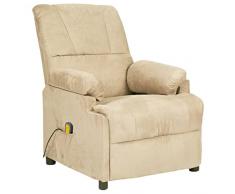 Susany Poltrona da Massaggiante Relax Reclinabile con 6 Punti a Vibrazione e Poggiapiedi in Similpelle Scamosciata,Poltrona da TV,Poltrona Relax Reclinabile,Poltrona con Poggiapiedi,Poltrona Anziani