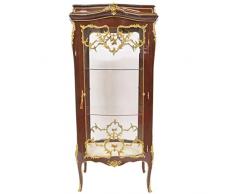 Casa Padrino barocco Cabinet armadio vetrina - Mobili in stile barocco - vetrina 74 x 63 x H 174 cm - soggiorno Armadio in mogano/Oro