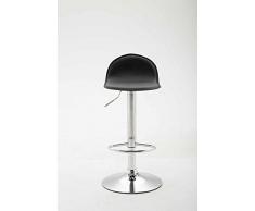 CLP Sgabello Design Lana V2 - Sedia Cucina con Poggiapiedi I Sgabello in Metallo Cromato I Seduta Imbottita Girevole e Regolabile in Altezza 58-79 cm I Sgabello Moderno con Schienale Nero