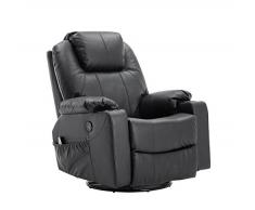 MCombo Poltrona massaggiante in Pelle Poltrona TV Poltrona Relax Altalena oscillante USB