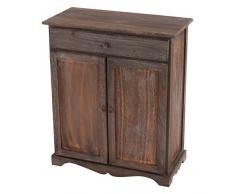 Mendler Serie Vintage credenza cassettiera Legno paulonia cassetto sportelli 33x66x78cm Marrone