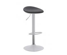 AVANTI TRENDSTORE - Amelie - Sgabello ideale per la cucina, in metallo bianco e cromato con seduta imbottita soffice in microfibra, disponibile in 2 diversi colori, regolabile in altezza, dimensioni: LAP 38.5x64/81.5x38.5 cm (Nero)