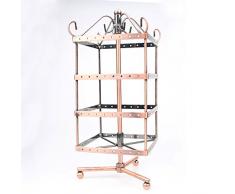 JeweR Scaffale di Esposizione del Supporto dei Gioielli Che appende Il Quadrato Multifunzionale Staccabile della Struttura del Ferro del Contenitore di stoccaggio con i Fori 4 Strati