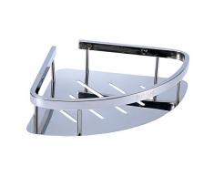 Topmail 22x7cm Mensola Doccia Angolare in Acciaio Inox 304 Scaffale da Bagno Cucina Porta Oggetti Montaggio a Parete Spessa Triangolare Argento