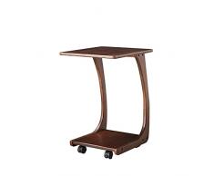 GuiPaiShi Tavolino Con Ruote, Tavolino Stretto In Legno Da Salotto Tavoli Snack A Forma Di C, Altezza 63 Cm, Multiuso E Salvaspazio(Size:40CM,Color:B)