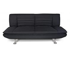 SAMIRA Divano Letto clic clac in Tessuto Nero, Divano 3 posti MOD. Iris