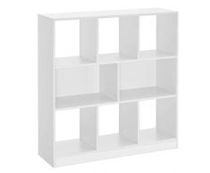 Libreria Bambini Scaffale,5 Ripiani Mensola in Legno,Children Principesse Scaffale Portariviste,Libreria in Legno e Tessuto,68*28*60cm bianco