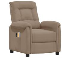 Festnight Poltrona Massaggiante, Poltrona Relax, Poltrona Elettrica Reclinabile, in Microfibra Tortora