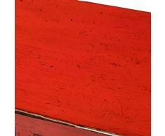 Yajutang - Credenza Cinese Antica a 4 Ante, Colore: Rosso