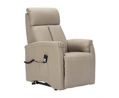POLTRONE ITALIA - Poltrona Relax alzapersona 2 Motori Anziani Prezzi IVA4% OBBLIGO Doc disabile - Personalizzabile Accessori e Consegna - Poltrona-Matilda-2M-I4C-ECBEI Beige Ecopelle ignifiga