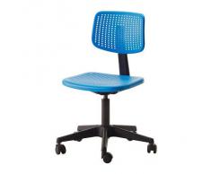 Ikea Alrik - Sedia da ufficio, altezza regolabile, girevole, con blocco automatico delle ruote, blu