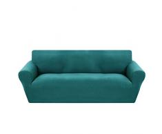 HIFUAR Copridivano 4 Posti Elasticizzato in Jacquard,Fodere Copridivani Universale Sofa Mobili Protettore Copertura Divano Antiscivolo Lavabile Quattro Posti Verde Smeraldo