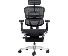 PROCOMFORT ERGOHUMAN Plus Luxury Evolution + Poggiagambe Poltrona Ergonomica Che Si Adatta alla Postura con Telaio in Alluminio e Rivestimento in Mesh ad Alta Resistenza allUsura