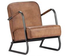 UnfadeMemory Poltrona Relax, Poltrone Moderno Comoda Reclinabile, Vera Pelle (Marrone Chiaro)
