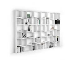 Mobili Fiver, Libreria a parete XL Iacopo (321,6 x 236,4 cm), Bianco Frassino, Made in Italy