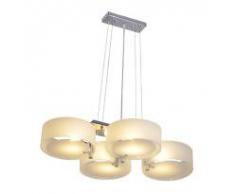 ALFRED® Lampadario moderno in acrilico in cromo con 4 lampadine, Flush Mount per studio / ufficio, camera da letto, Soggiorno (con finitura cromata)