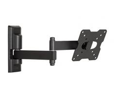 Meliconi CME EDR 100 Supporto da Muro per TV da 14" a 25", Doppio Braccio, Orientabile Orizzontalmente e Verticalmente, Bianco