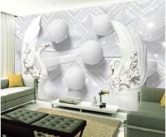 XAONUO Animale Carta Da Parati 3D Personalizzata Murale Bianco Sferico Animale 400X280Cm Carta Da Parati Non Tessuta Effetto 3D Tv Camera Da Letto Soggiorno Divano Sfondo